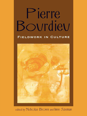 cover image of Pierre Bourdieu